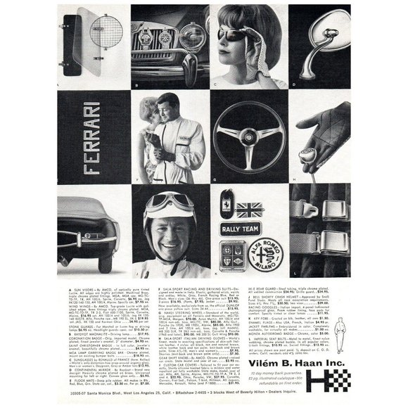 1962 Vilem B Haan Catalag Vintage Print Ad Ferrari Rally Team Alfa Romeo - Picture 1 of 1